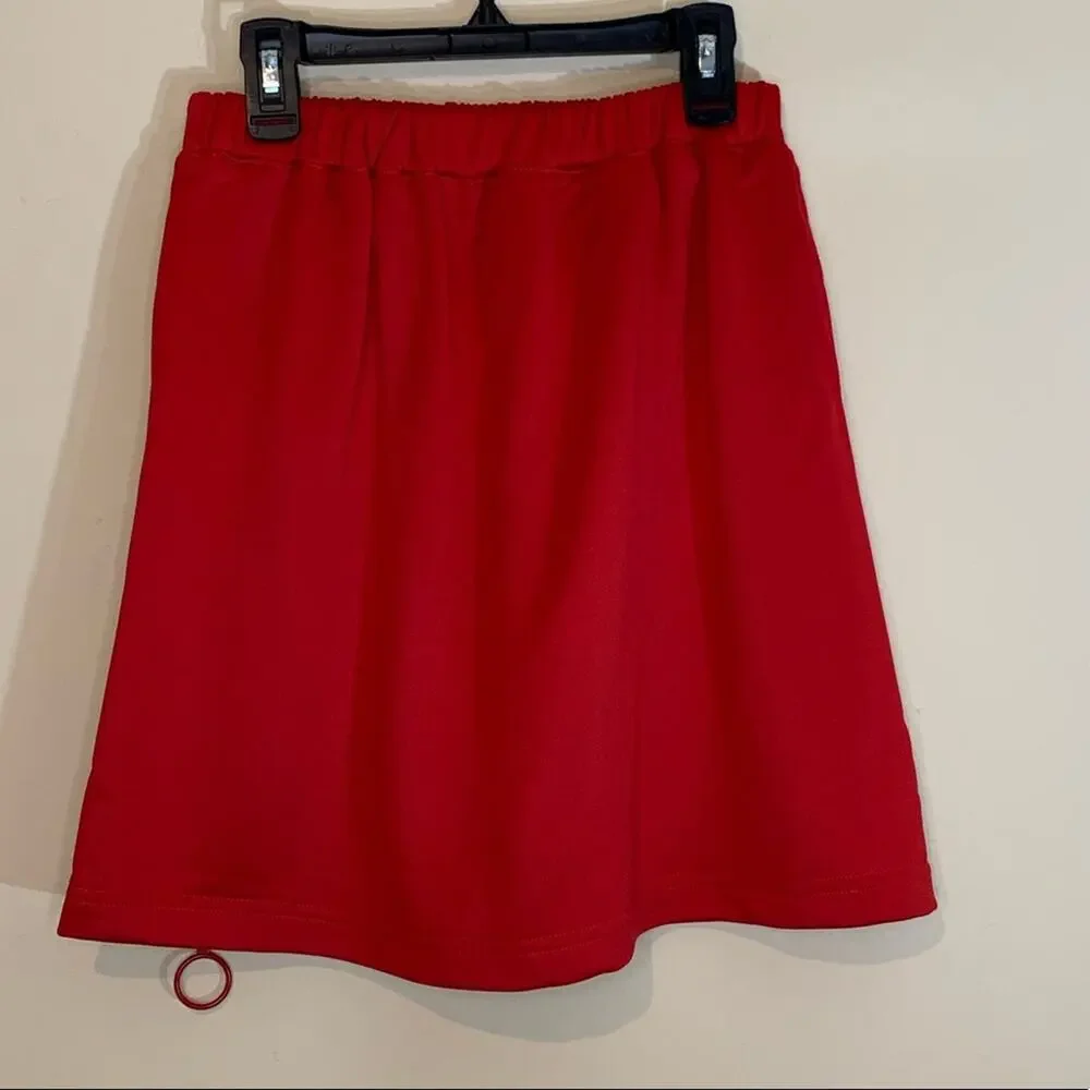 FILA NEW NWT Violeta Red and Yellow Retro Style Mini Skirt Womens Size Small